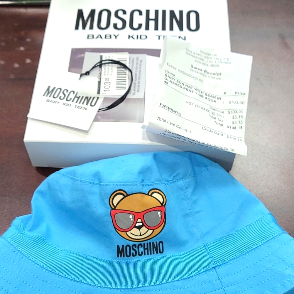 Moschino baby bucket hat w. Receipt